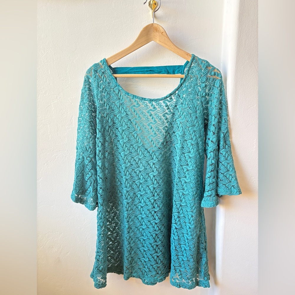 Forever 21 Aqua Lace Swim Cover-Up